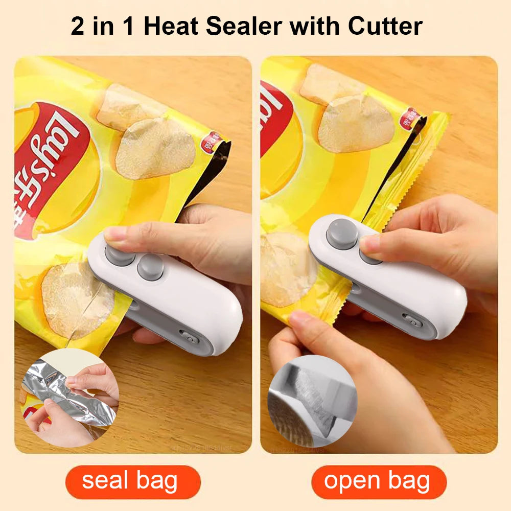 Mini Heat Bag Sealing Machine Plastic Bag Sealer Rechargeable Food Packing Bag Thermal Sealer Portable Plastic Bag Heat Sealer