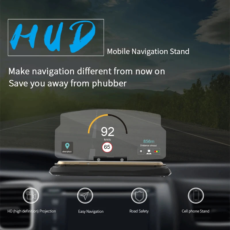 2025 Car-Speedometer HUD Head Up Display Digital Speed Meter Windshield Projector Vehicles Truck Auto Electronics Accessories