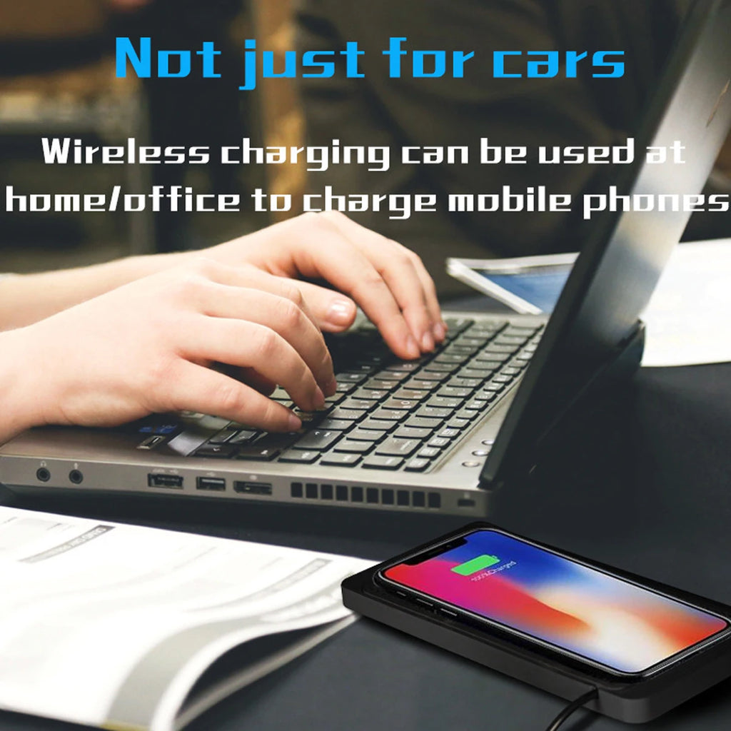 15W Wireless Car Phone Charger Pad, Anti-Slip Qi Fast Charger, Compatible with Android & iPhone 12/13/14/15