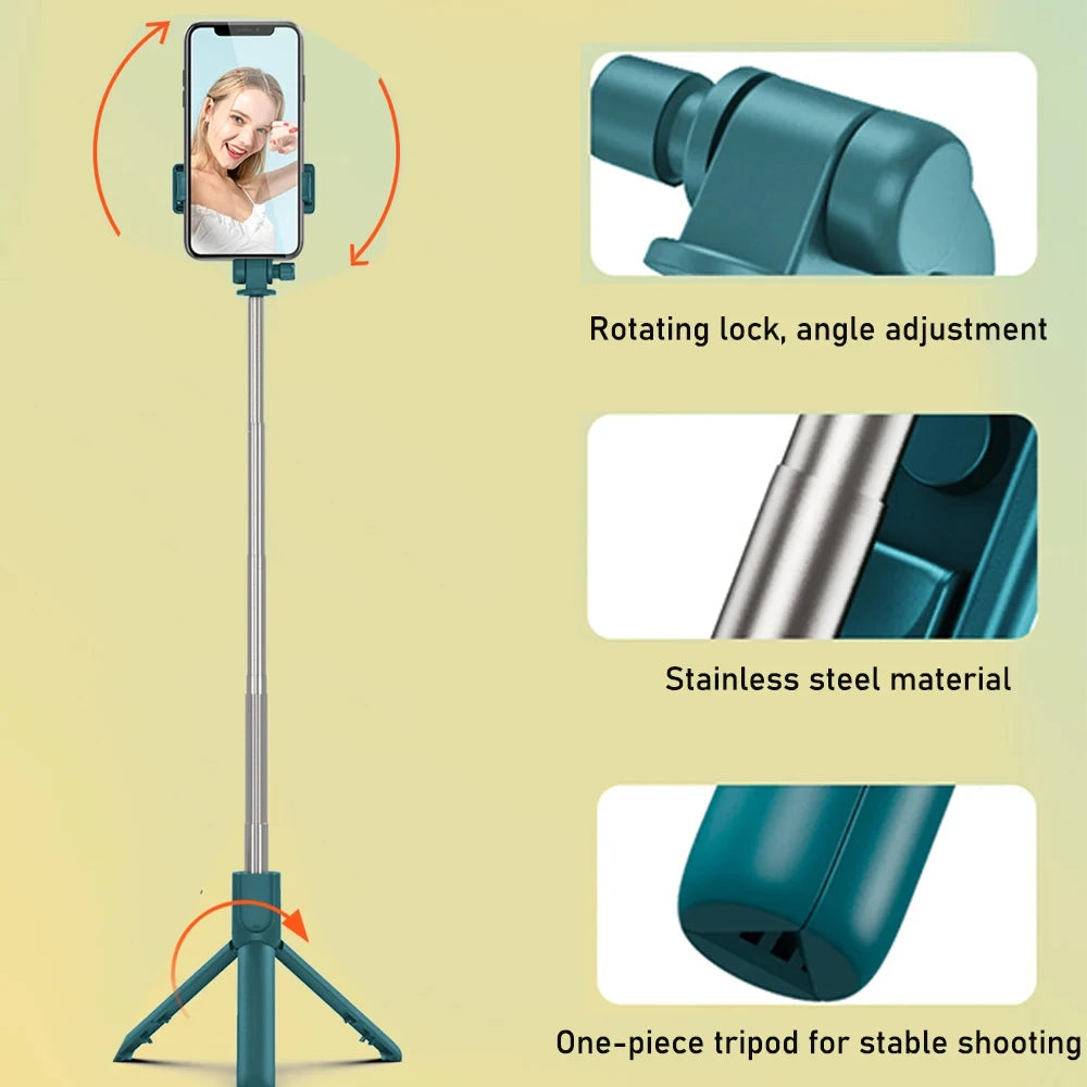 Selfie Stick Tripod Remote Shutter Extendable Monopod Adjustable For Mobile Smartphon Wireless Bluetooth Mini Phone Tripod Stand