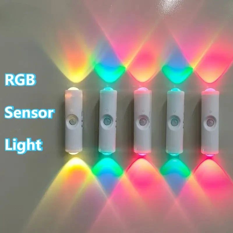 LED Motion Sensor Under Cabinet Closet Light USB Rechargeable Kitchen Lamp LED Wall Light Waterproof Porch Lights Glow Spotlight