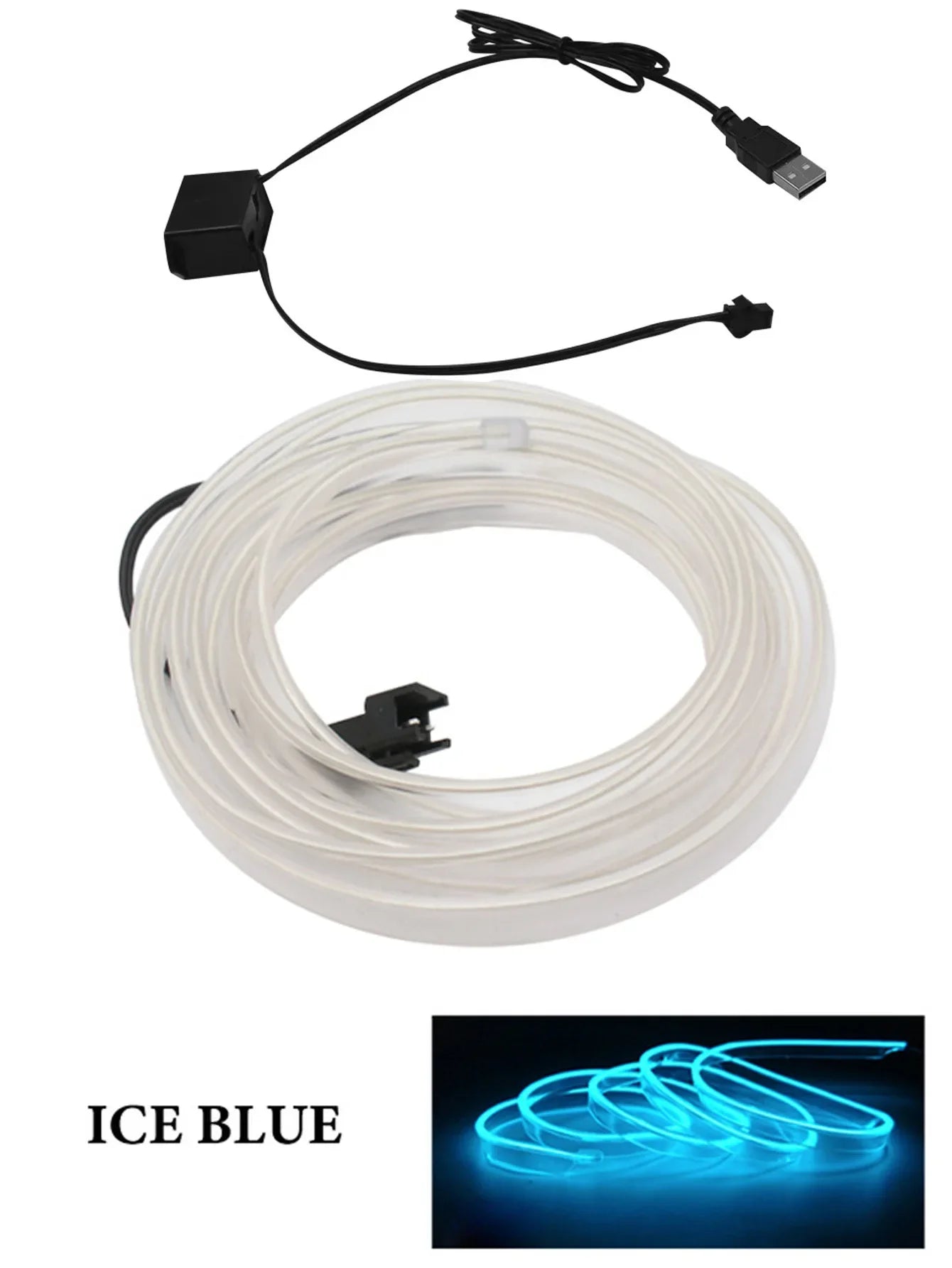Car Interior Atmosphere Lighting LED Strip DIY Flexible EL Cold Light Line Tube With USB Auto Decoration Ambient Lamp