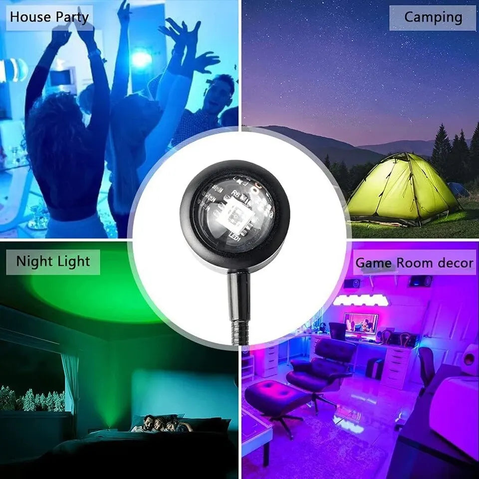 LED USB Sunset Lamp Projector Home Decor RGB Night Light Portable Mood Light For Living Room Wall Photography Neon Lights Lamp