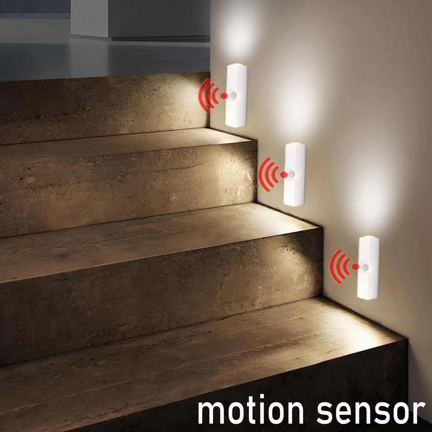 LED Motion Sensor Under Cabinet Closet Light USB Rechargeable Kitchen Lamp LED Wall Light Waterproof Porch Lights Glow Spotlight